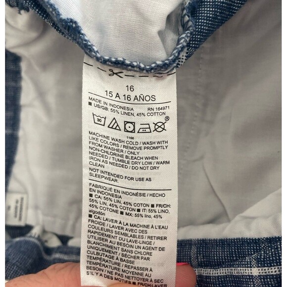 Janie and Jack Boys Blue Plaid Shorts size 16 Grid Preppy Classic Party Summer - Picture 7 of 7